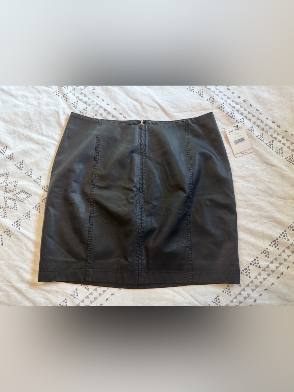 Free People Black Faux Leather Mini Skirt